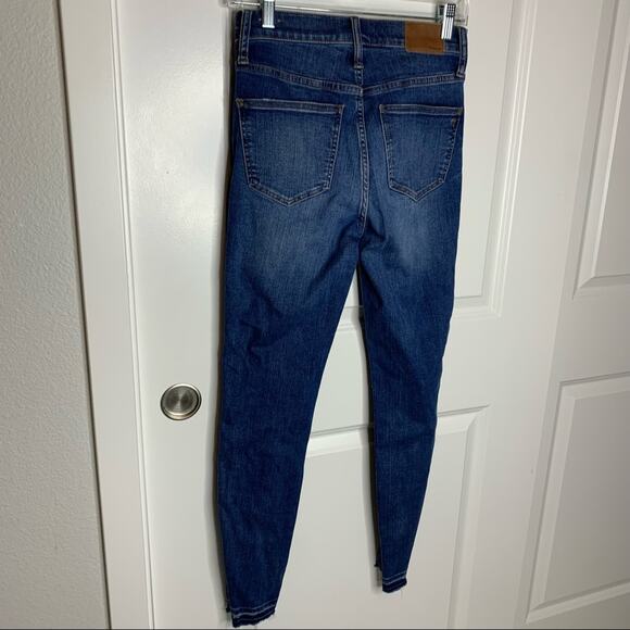 Madewell High Rise Button Fly Skinny Released Hem Distressed Jeans Size 25 - Picture 11 of 11